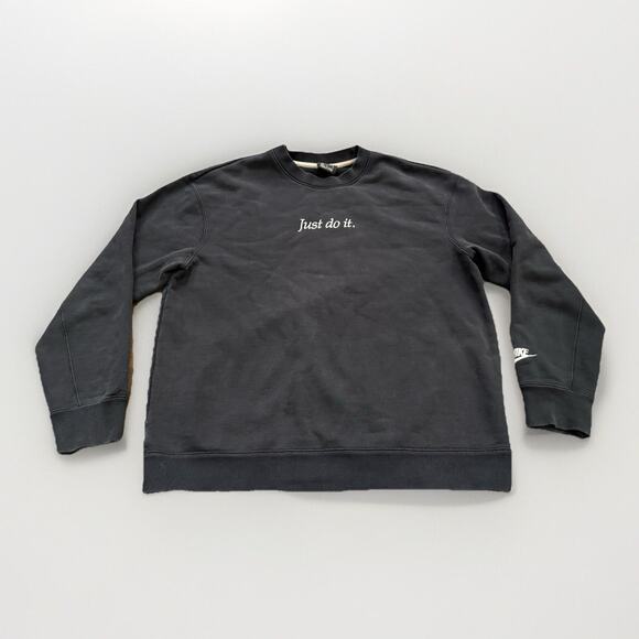 Nike NSW Sportswear Mens Black Just Do It Heavyweight Sweatshirt M CD0414-010 - Picture 1 of 9